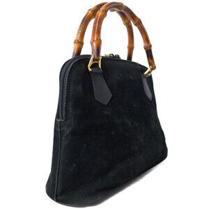 Gucci Bag Leather Top Handbag Handle Shoulder Bamboo